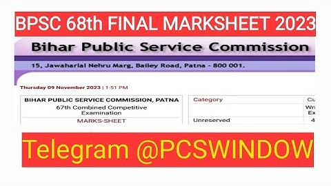 BPSC 68th Final Marksheet 2023 #marksheet #bpscresult #bpscmarksheet #finalresults