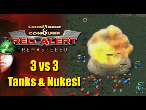 Command and Conquer Red Alert Remastered Online Multiplayer: Tank and Nuke Party!