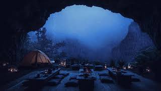 Fall Asleep Naturally with Heavy Rain on a Forest Stream | ASMR Rain Sounds in a Cave, Rain 1  Fall
