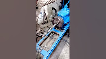 Vintage Lathe Crafting: Simple Iron Wire Spring Creation #shorts