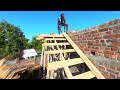 WoW Excellent! Long Stairs Techniques Of Centering Work Accurately-Using by Sand and cement mixer