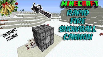 How to make a "Rapid Fire Snowball Cannon" for Christmas | Minecraft Snowball Machine Gun Tutorial