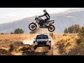 Bmw f900 gs vs rally car extreme canyon road in 