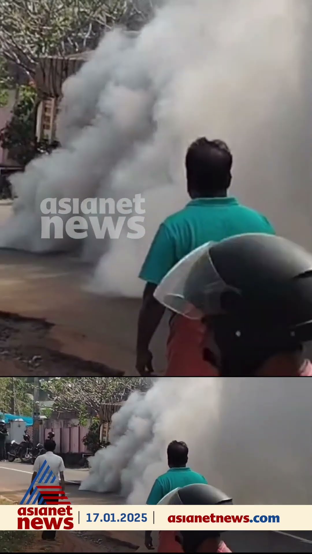 ഇരിങ്ങാലക്കുട ലോറിയുടെ എഞ്ചിന്റെ ടർബോ എന്ന ഭാഗം കത്തി പുക ഉയർന്നു