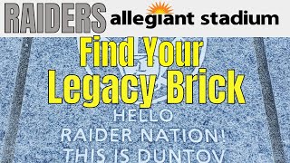 Las Vegas Raiders Allegiant Stadium Legacy Bricks 09 19 2020