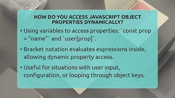 How Do You Access JavaScript Object Properties Dynamically? - JavaScript Toolkit