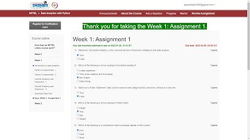 Assignment 1 | Data Analytics with Python - IIT Roorkee | NPTEL -2K23 | Artificial Intelligence | ML