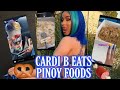 CARDI B EATS PINOY FOODS ( LUMPIA, PANCIT, BUKO SALAD)