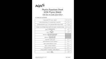 2023 AQA GCSE PHYSICS INSERT PAPER 2 - HIGHER TIER (8463/2H)