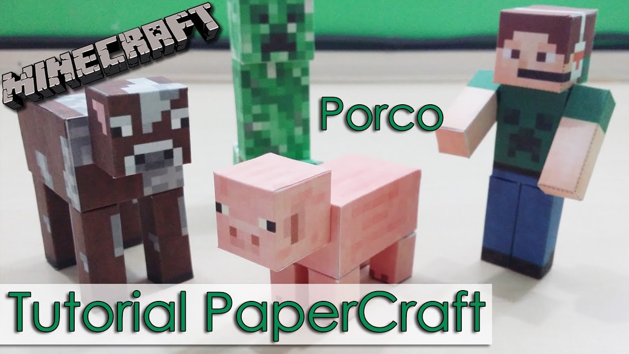 Tutorial PaperCraft Minecraft - Porco 