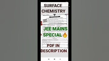 SURFACE CHEMISTRY BEST KOTA REVISION NOTES OF REPUTED COACHING 🔥JEE MAINS SPECIAL l Inorganic jee