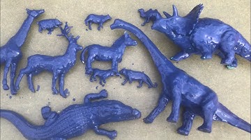 Tên và rửa sạch các con vật, khủng long, cá sấu, bò, dê, lợn, khỉ đột, hươu cao cổ, ngựa vằn