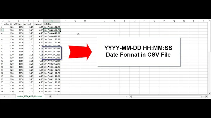Format Date To YYYY-MM-DD HH:MM:SS Does Not Stay - Excel | CSV File