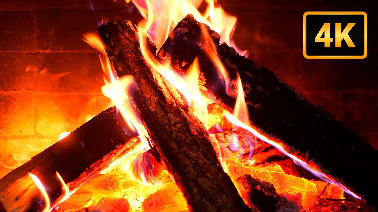 🔥 Crackling Fireplace 4K with Relaxing Jazz Music. 10 Hours of Burning