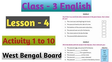 Class 3 English Lesson 4 Activity 1 to 10