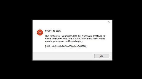 The Sims 4 วิธีแก้ The contents of your user data directory were created by a newer version