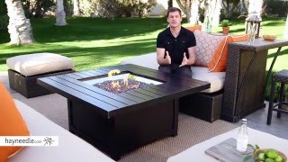 Napoleon Square Propane Fire Pit Table - Product Review Video For more details or to shop this Napoleon fire pit table visit Hayneedle at http://www.hayneedle.com/product/