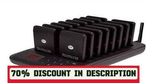 A must-have product! Wireless Calling System Buzzer Restaurant 16 Pager Receiver Vibration 4 Modes