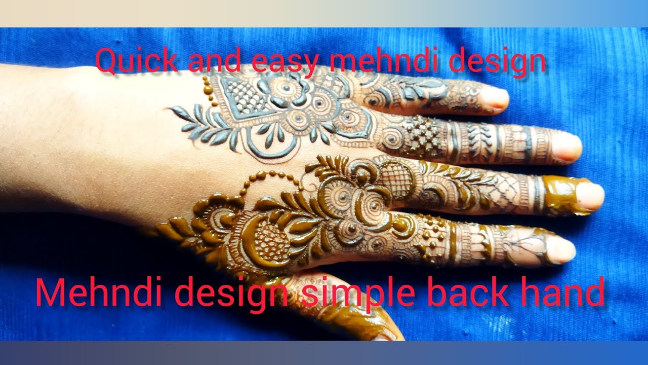 Mehndi design simple back hand| Quick and easy mehndi design| step by step full tutorial 
