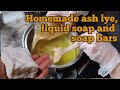Homemade ash lye liquid soap and soap bars diy
