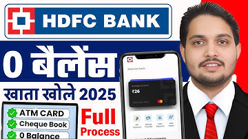 HDFC Bank Account Opening Online | HDFC Zero Balance Account Opening Online | HDFC Bank Account Open