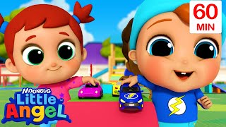 Racing Cars On The Playground | Little Angel Best Cars & Truck Songs for Kids | Moonbug Kids by Moonbug Kids - Best Cars and Truck Videos for Kids 14,247 views 4 weeks ago 1 hour