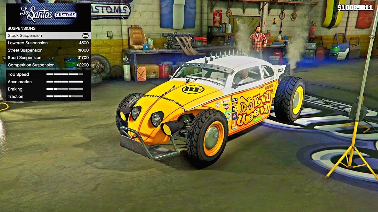 GTA 5 BF Weevil Custom VW Rat Rod Beetle Fully Upgrading Criminal Enterprise DLC Unreleased Vehicle