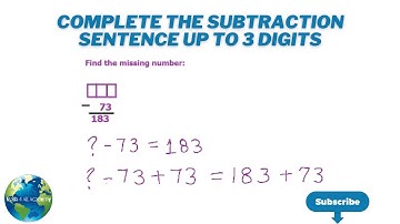 Complete the Subtraction Sentence up to 3 digits