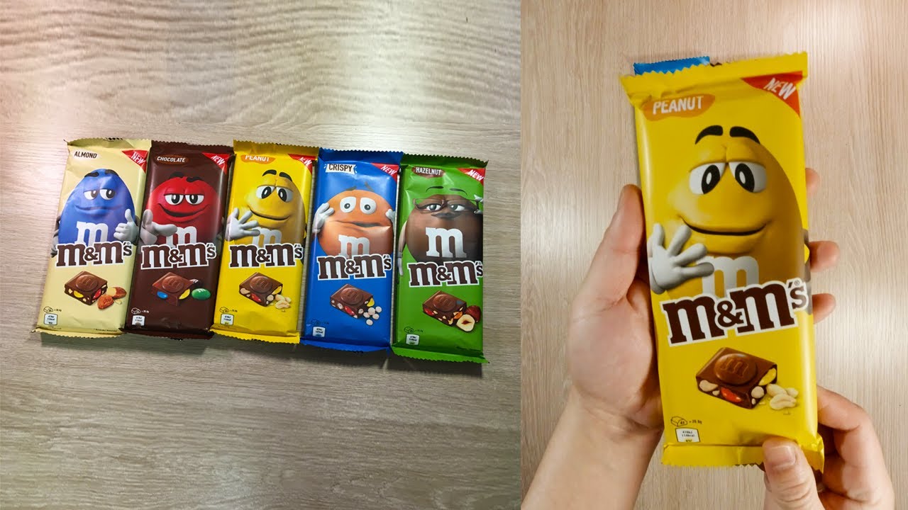 M & M 's New Chocolate Bar's ~ m&m's ~ peanut -  hazelnut - crispy Chocolate ~