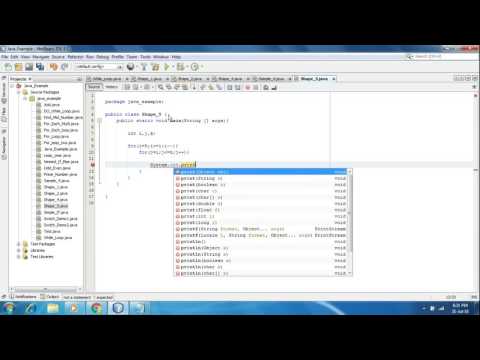 Java Program to print the * shape using for loop part-5