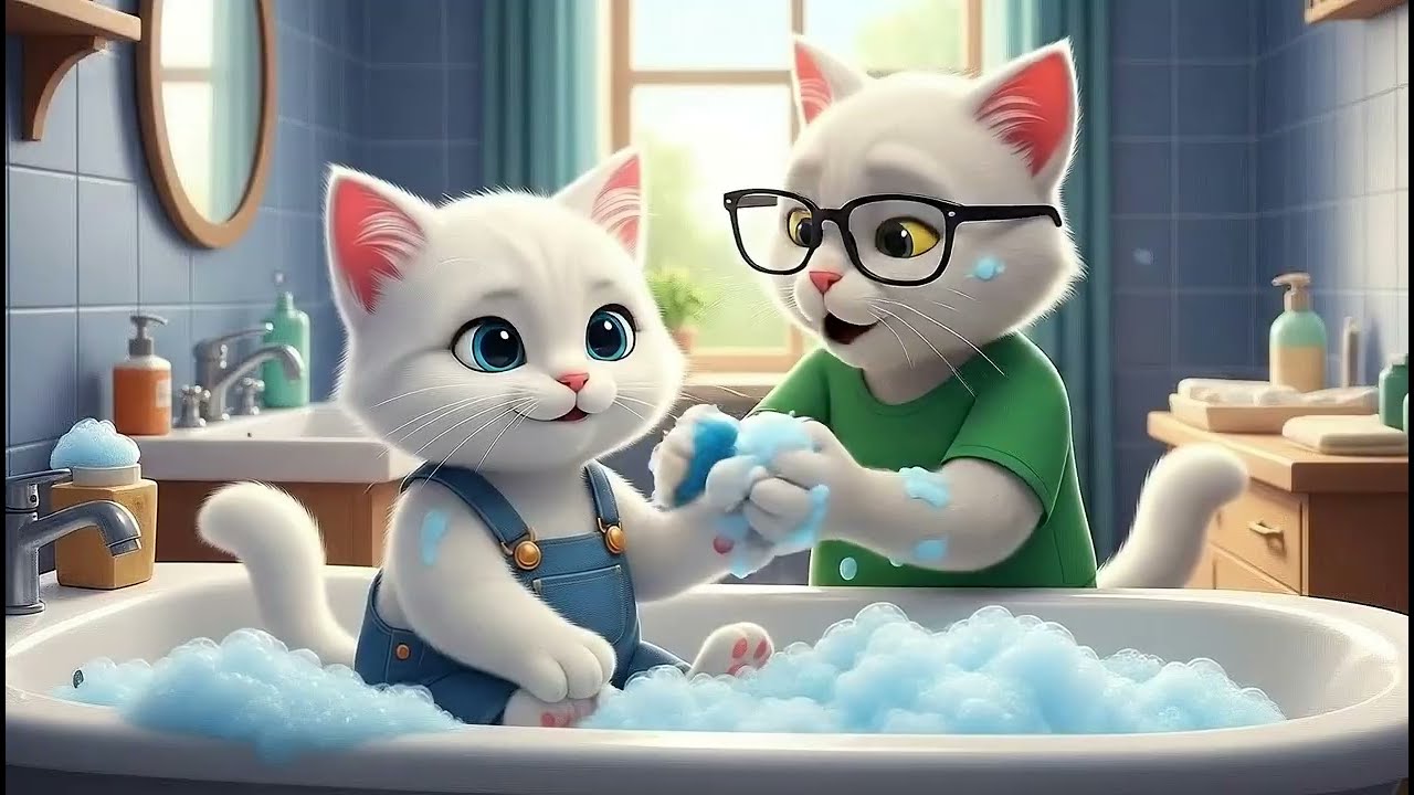 Glue Chaos Turns Into a Soap Disaster—Dad Cat Has to Clean Everything! 😹🧽💧