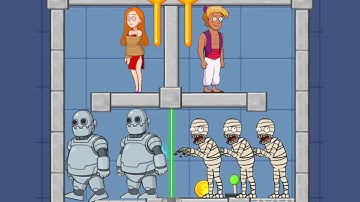 Robots vs Zompies Puzzle Spy New Gameplay ♡ Pull The Pin Game