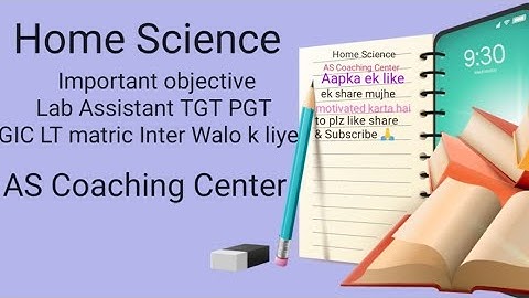 Home Science 60 important objective Lab Assistant TGT PGT GIC LT Inter Matric Sabhi k liye important