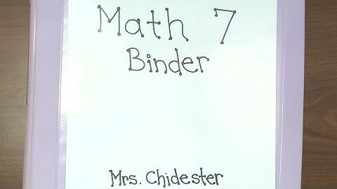 Math Binder Video