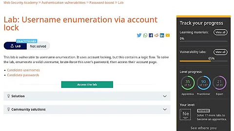 Web Security Academy | Authentication | 7 - Username Enumeration Via Account Lock