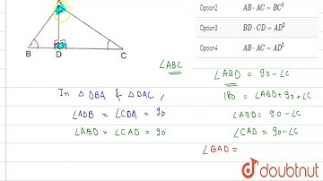 In the given figure, `angle BAC=90^(@) and AD bot BC`.then,