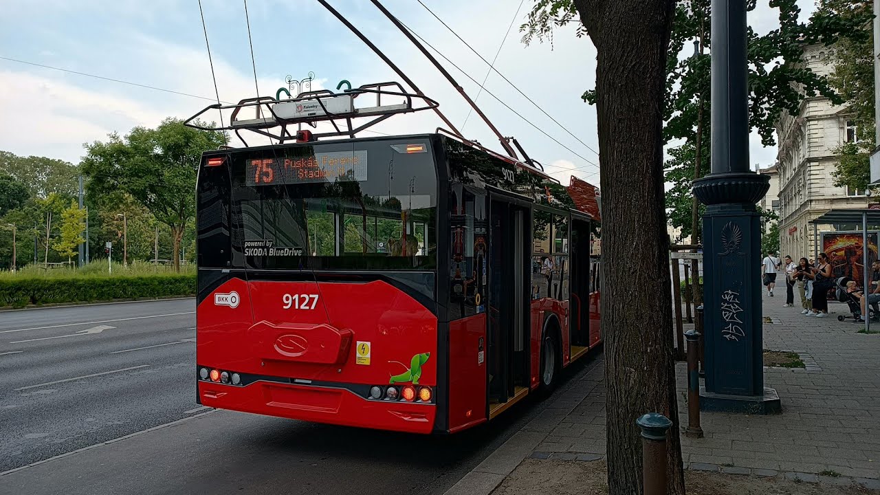 [BKV Budapest] Solaris-Škoda Trollino 18 IV #9127 - linia 75, kierunek ...