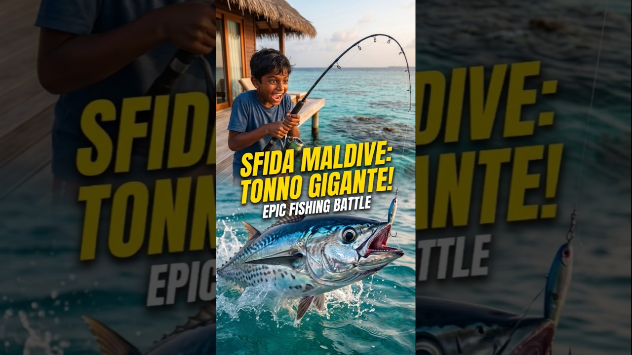 PESCA TONNO ALLETTERATO a Maafushi, MALDIVE! 😱 Bambino vs Tonno!