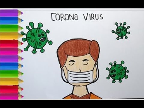 Cara Menggambar dan Mewarnai  Tema Melawan Virus Corona 