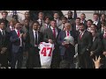 President Trump hosts coach Ryan Day, Ohio State Buckeyes at White House