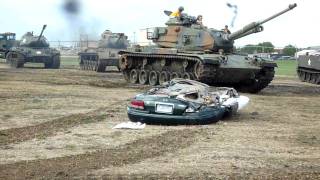 M-60 tank crushes Mazda