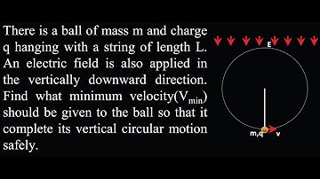 There is a ball of mass m and charge q hanging with a string of length L. An  WEP DPP 08 Q13