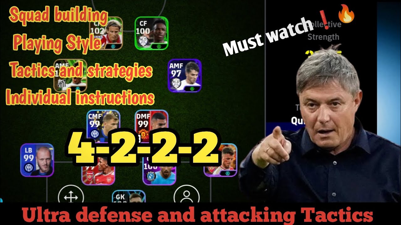 4222 Squad Build up🔥Ultra defensive and attacking individual instructions/Efootball 24