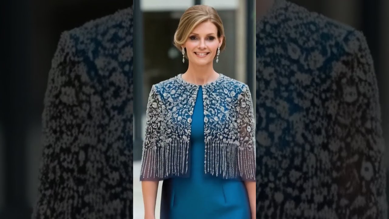 Crystal Embellished Cape Gowns For Mother Of The Bride