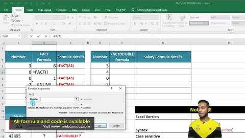 Factorial, Permutation, Combination math in Excel || FACT, FACTDOUBLE formula in Excel