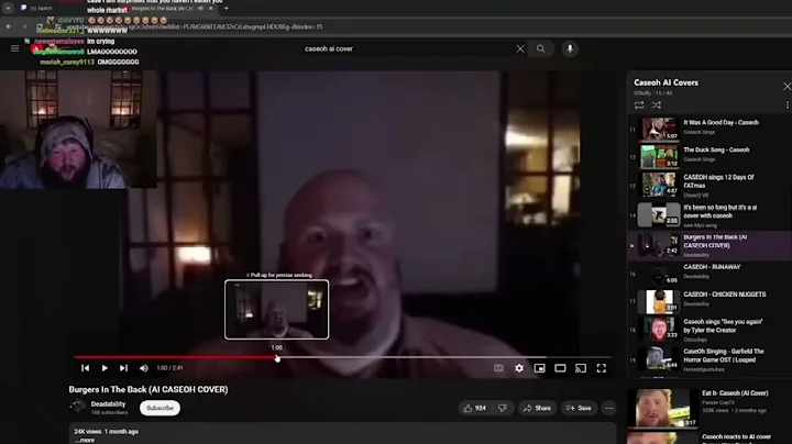 caseoh reacts to burgers in the back