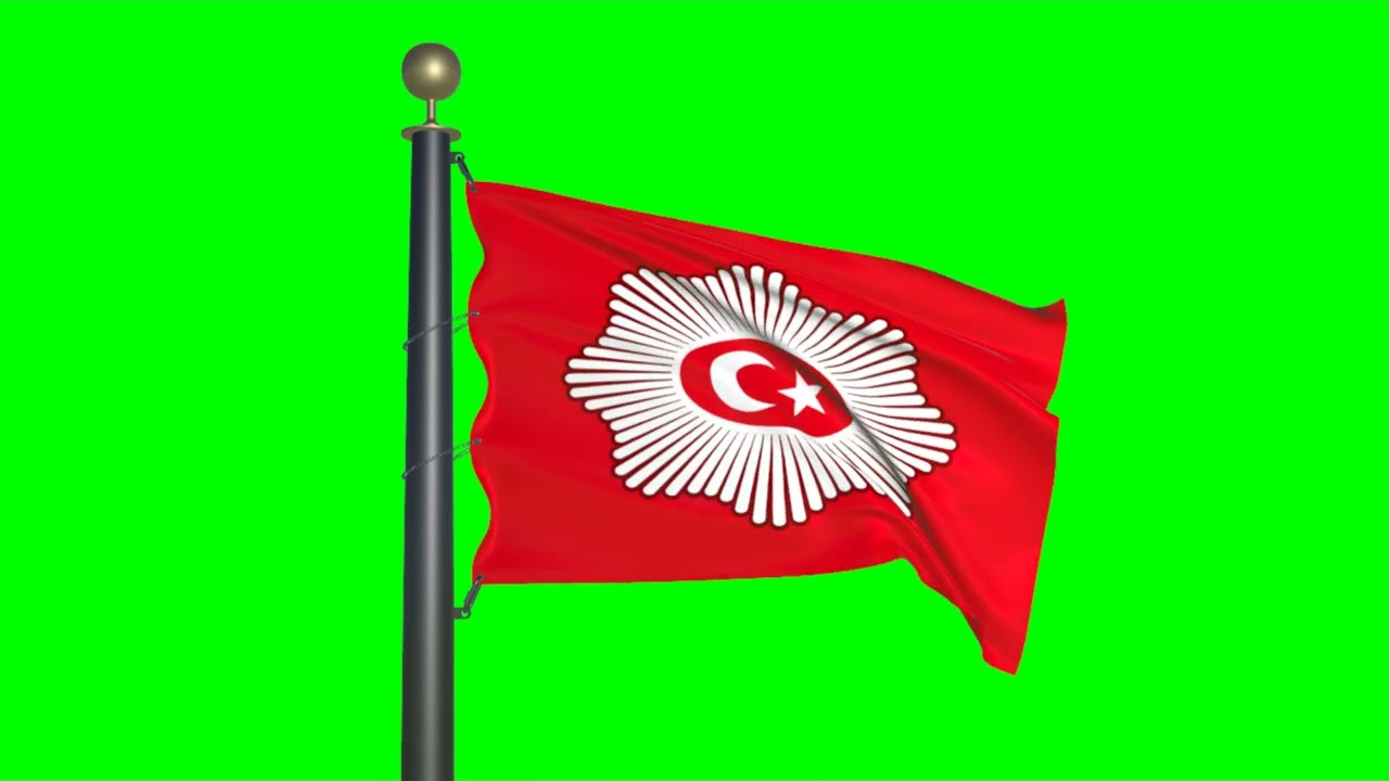 Naval standard of the Ottoman Sultan (green screen)