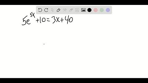 Use a graphing calculator to find the approximate solutions of the equation. 5 e^5 x+10=3 x+40