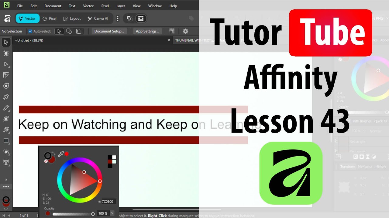 Affinity - Lesson 43 - Tab Stop and Justification Option - YouTube