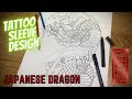 How to draw a Japanese Dragon Tattoo sleeve design (Traditional Japanese tattoo)